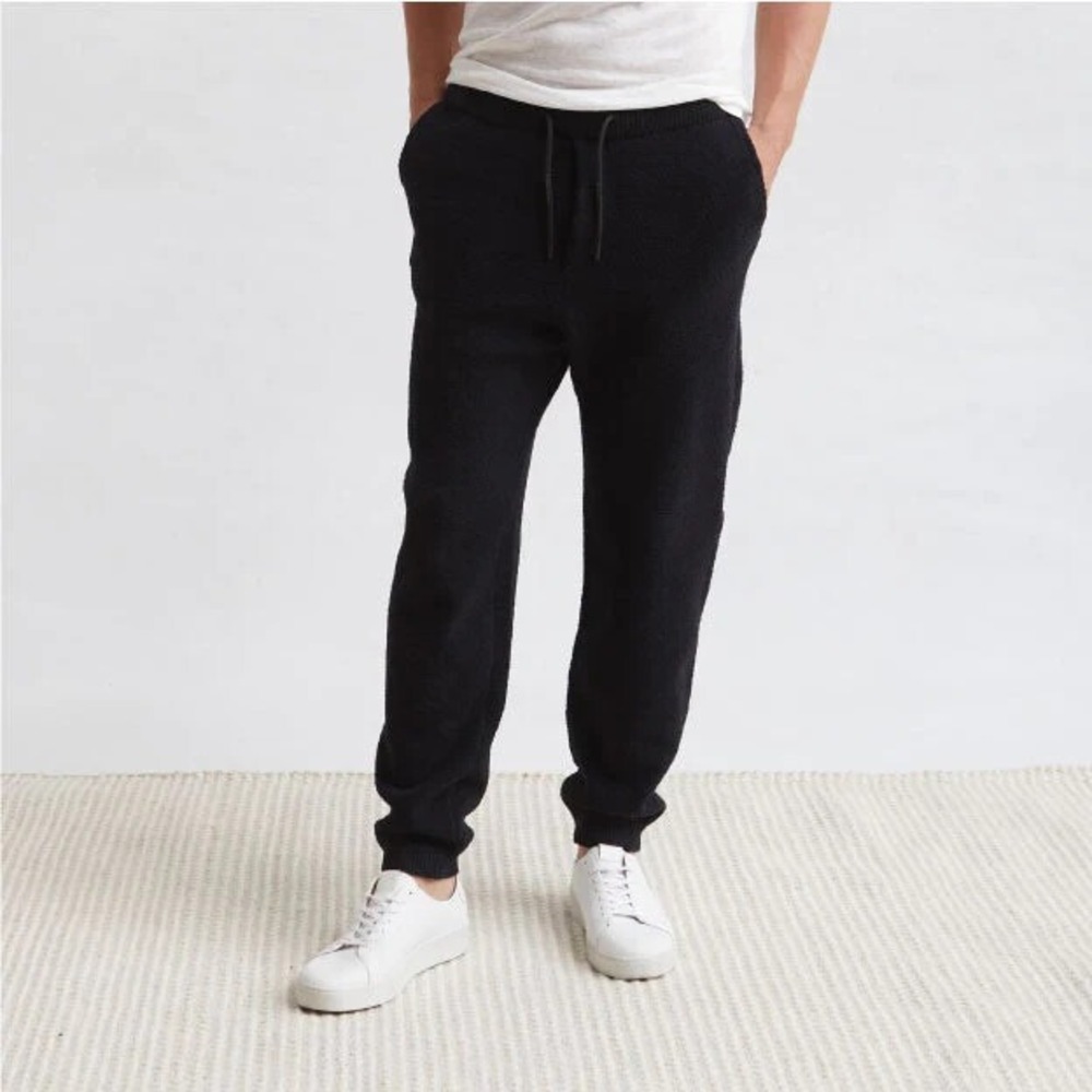 New $129 Kashwére Men's Solid Cozy Joggers, Black, XX-Large